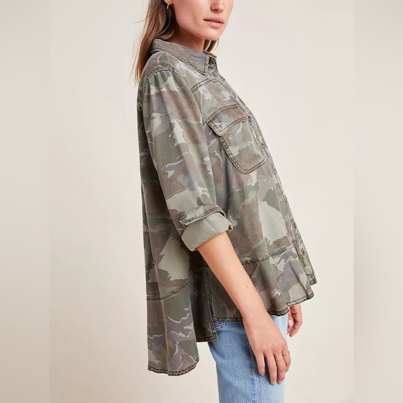 Anthropologie Tops - Anthropologie Montana Camo Buttondown Blouse Top Shirt Button Down